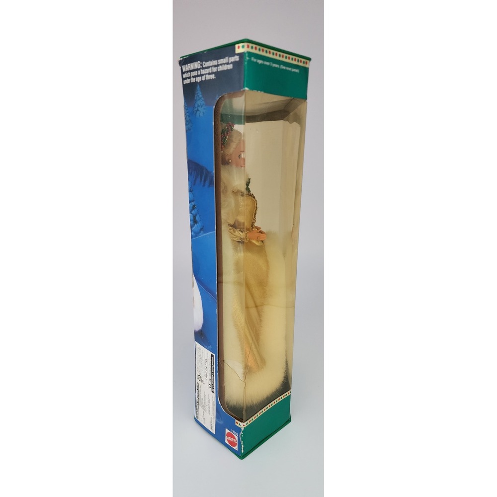 Mattel Happy Holidays Barbie 1994 Doll Gold White Special Edition New 12155 - Picture 11 of 14